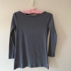 Vineyard Vines Navy and White‎ Striped Long Sleeve Top